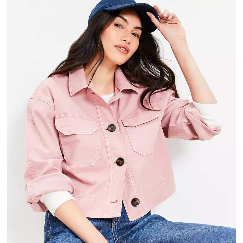 NEW ANN TAYLOR LOFT PINK PETITE WIDE SLEEVE JACKET SZ LP L